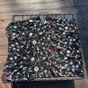 Miley and Molly Womens Kimono Open Front Cardigan Floral One Size Black Mesh